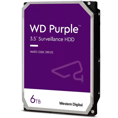 WD64PURZ WD - HD Purple 6TB 5.400 RPM SATA p/ sistemas CFTV, NVR e DVR