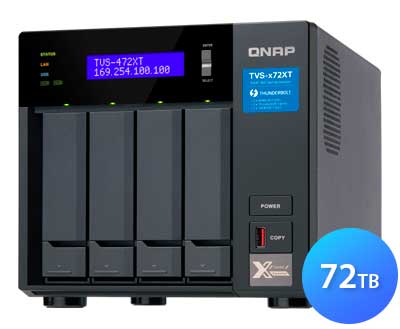 TVS-472XT 72TB Qnap - Storage NAS 4 baias p/ SATA/SSD Thunderbolt 3