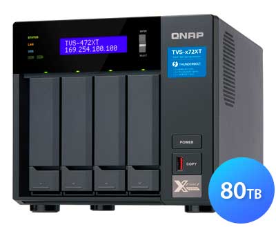 TVS-472XT 80TB Qnap - Storage NAS 4 baias p/ SATA/SSD Thunderbolt 3