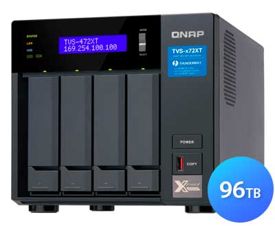 TVS-472XT 96TB Qnap - Storage NAS 4 baias p/ SATA/SSD Thunderbolt 3