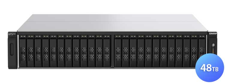 Qnap TS-h2490FU 48TB - All Flash 24 Baias Storage NVMe