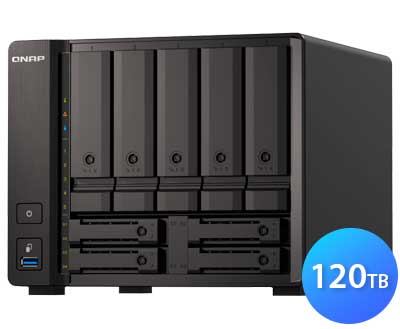 TS-h973AX 120TB Qnap - Hybrid Flash Storage p/ HDD SSD SATA