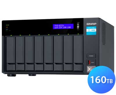 TVS-872X 160TB Qnap - Hybrid Flash Array 8 baias para HDD ou SSD SATA