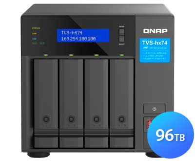 TVS-h474 96TB Qnap - Storage NAS 4 Baias p/ HDD SATA/SSD/NVMe