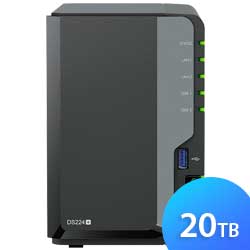 DS224+ 20TB Synology DiskStation - Storage NAS 2 Bay p/ HDD SATA