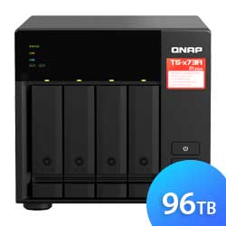 TS-473A 96TB Qnap - Storage NAS 4 baias p/ discos HDD/SSD SATA