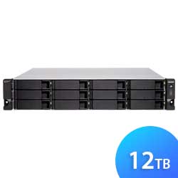 Qnap TS-h1283XU-RP 12TB - Storage NAS ZFS 12 baias hot-swappable SATA