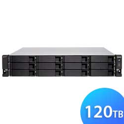 Qnap TS-h1283XU-RP 120TB - Storage NAS 12 Baias HDD SSD SATA