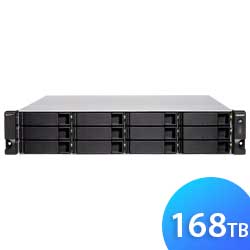 Qnap TS-h1283XU-RP 168TB - Storage NAS 12 Baias HDD SSD SATA