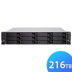 Qnap TS-h1283XU-RP 216TB - Storage NAS 12 Baias p/ HDD SSD SATA